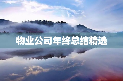 物业公司年终总结精选