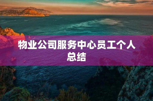 物业公司服务中心员工个人总结