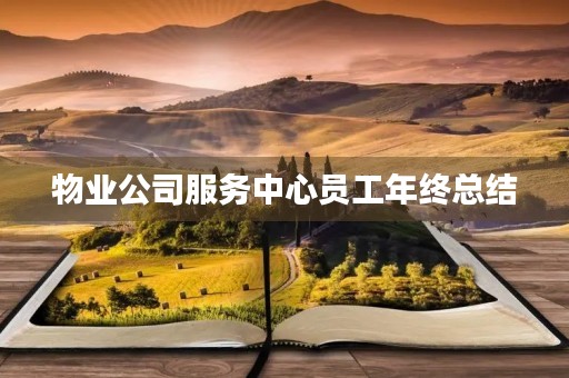 物业公司服务中心员工年终总结