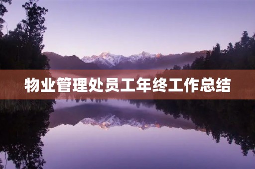 物业管理处员工年终工作总结