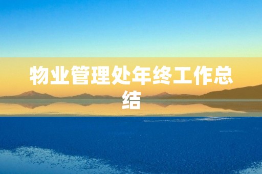 物业管理处年终工作总结