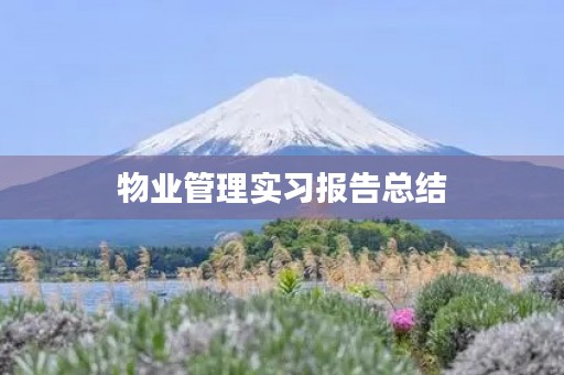 物业管理实习报告总结 物业管理实习报告总结