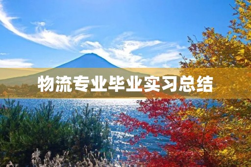物流专业毕业实习总结 物流专业毕业实习总结