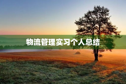 物流管理实习个人总结 物流管理实习个人总结