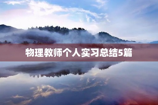 物理教师个人实习总结5篇