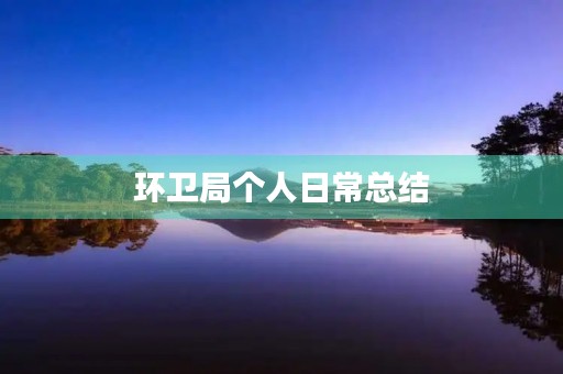 环卫局个人日常总结