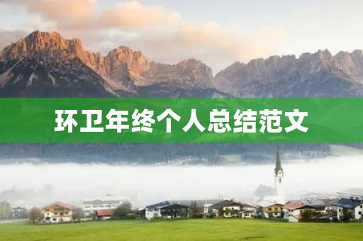 环卫年终个人总结范文