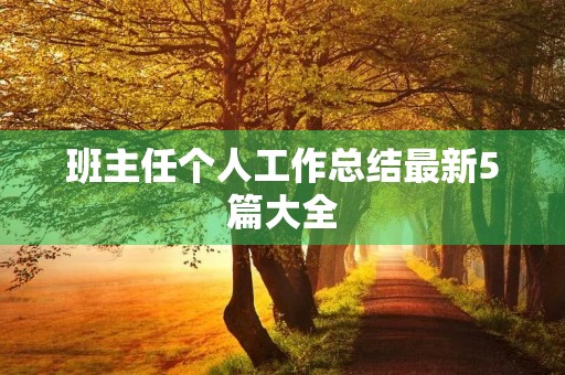班主任个人工作总结最新5篇大全
