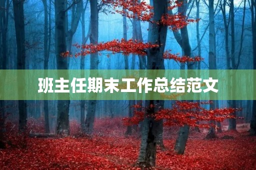 班主任期末工作总结范文