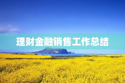 理财金融销售工作总结