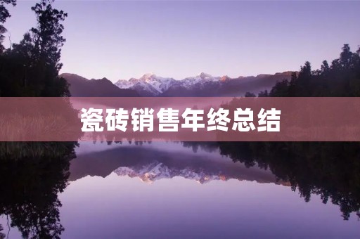 瓷砖销售年终总结