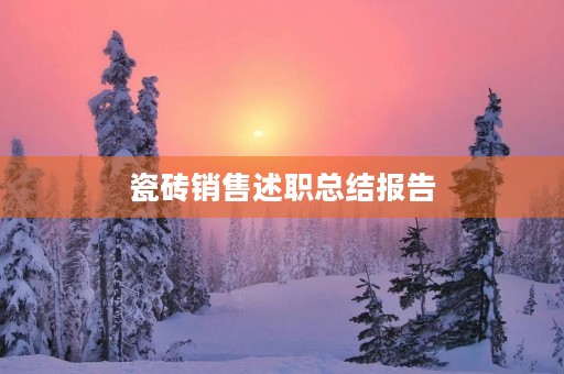 瓷砖销售述职总结报告