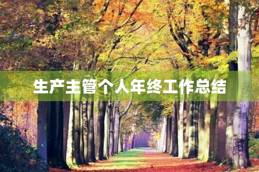 生产主管个人年终工作总结 生产主管个人年终工作总结