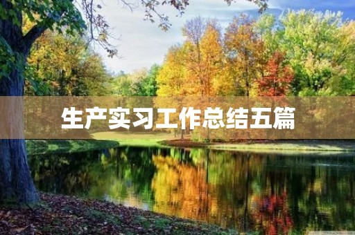 生产实习工作总结五篇