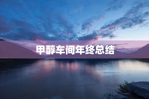 甲醇车间年终总结