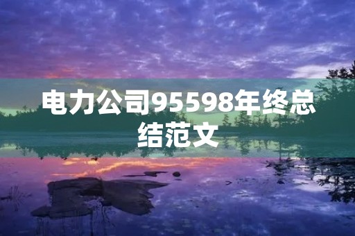 电力公司95598年终总结范文