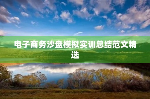 电子商务沙盘模拟实训总结范文精选