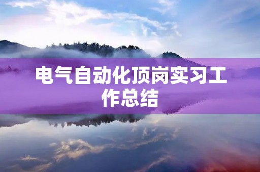 电气自动化顶岗实习工作总结