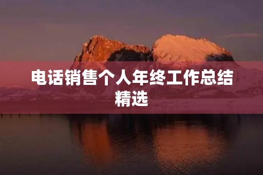 电话销售个人年终工作总结精选