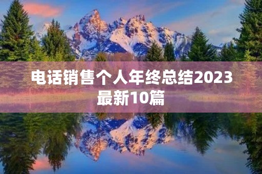 电话销售个人年终总结2023最新10篇