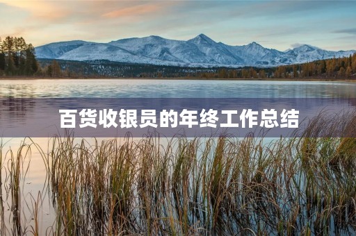百货收银员的年终工作总结