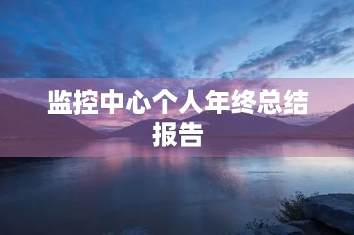 监控中心个人年终总结报告