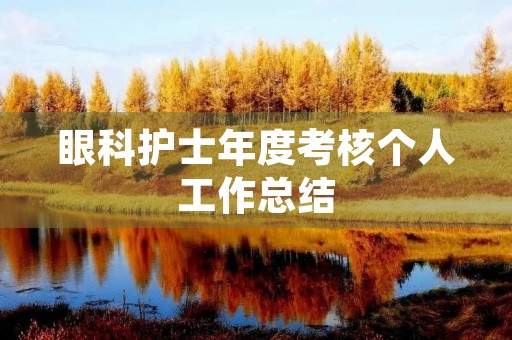 眼科护士年度考核个人工作总结