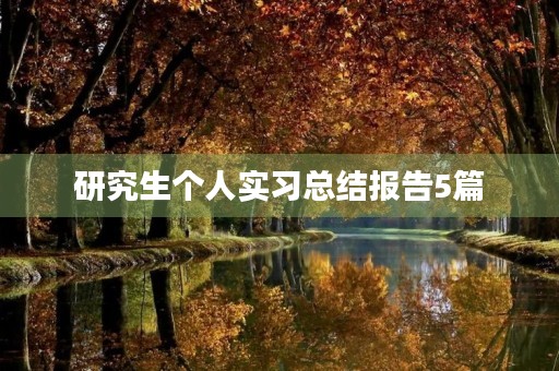 研究生个人实习总结报告5篇