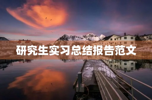 研究生实习总结报告范文