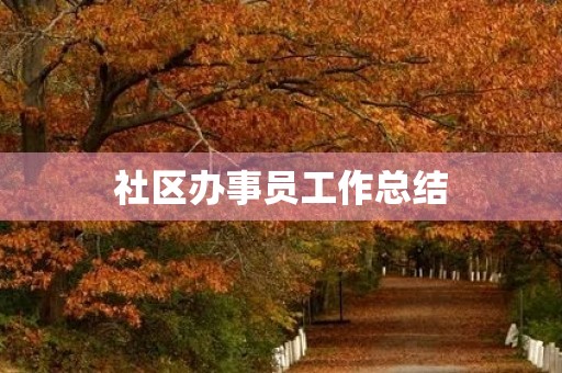 社区办事员工作总结