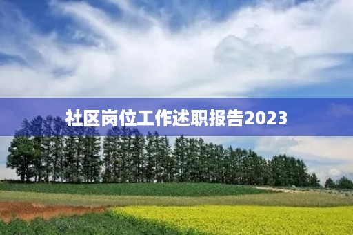 社区岗位工作述职报告2023