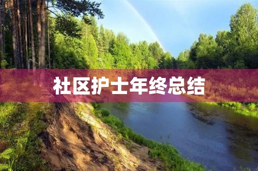 社区护士年终总结 社区护士年终总结