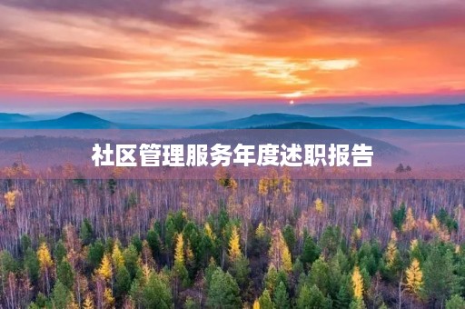社区管理服务年度述职报告