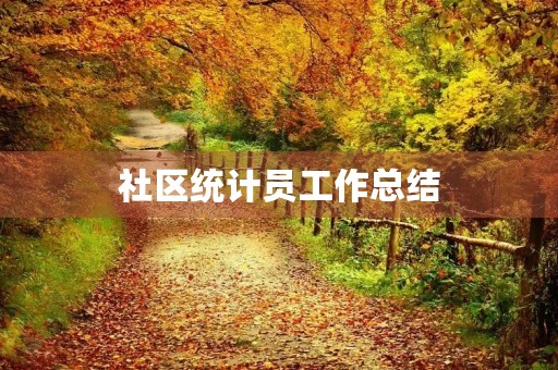 社区统计员工作总结