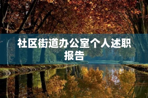 社区街道办公室个人述职报告