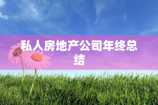 私人房地产公司年终总结