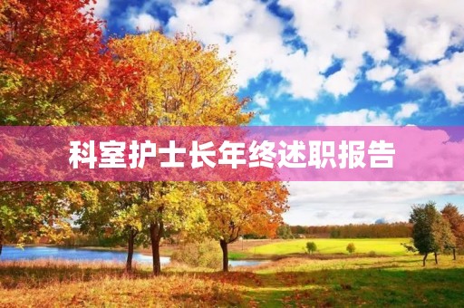 科室护士长年终述职报告