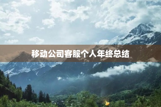 移动公司客服个人年终总结
