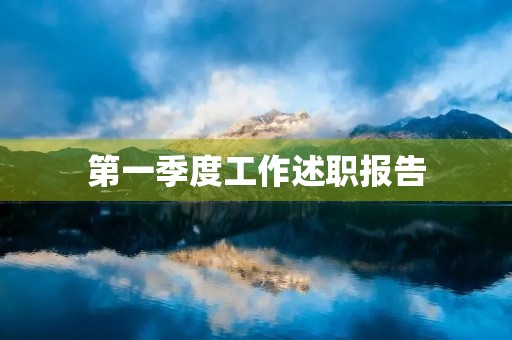第一季度工作述职报告