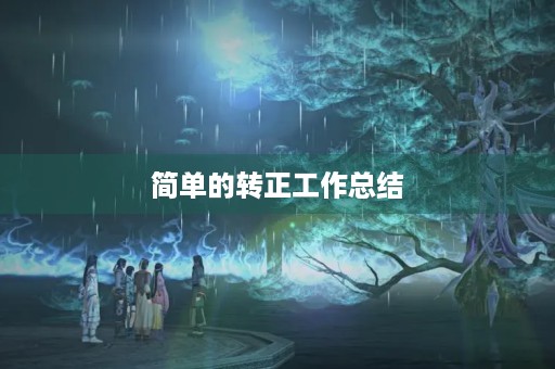 简单的转正工作总结