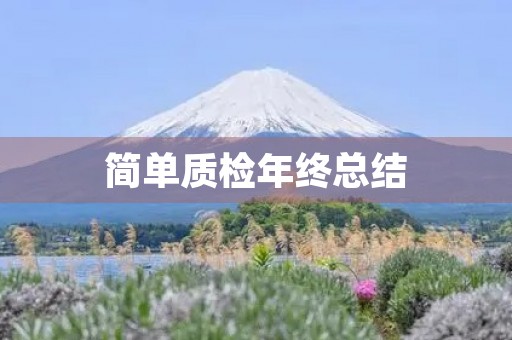 简单质检年终总结