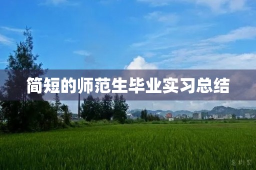 简短的师范生毕业实习总结 简短的师范生毕业实习总结