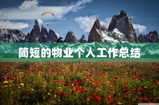 简短的物业个人工作总结