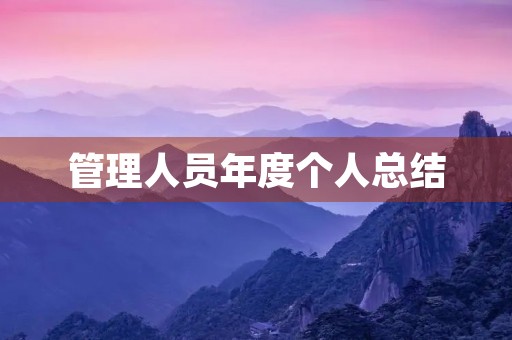 管理人员年度个人总结