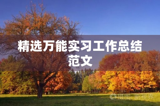 精选万能实习工作总结范文 精选万能实习工作总结范文