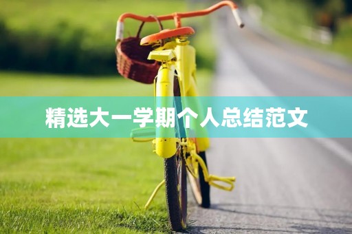 精选大一学期个人总结范文 精选大一学期个人总结范文