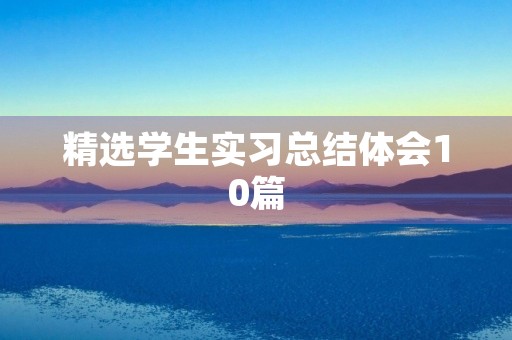精选学生实习总结体会10篇