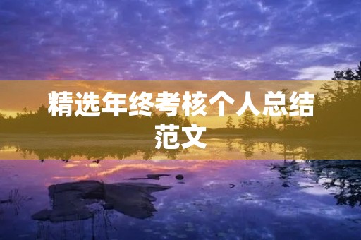 精选年终考核个人总结范文
