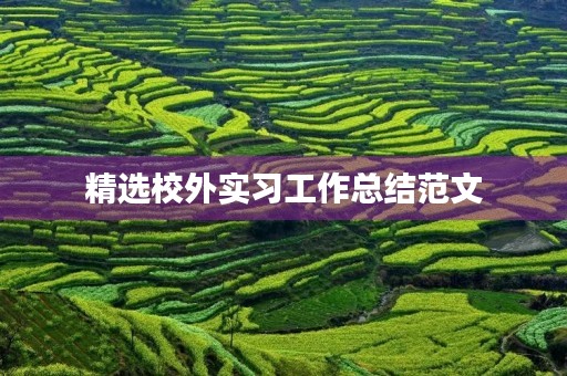 精选校外实习工作总结范文 精选校外实习工作总结范文