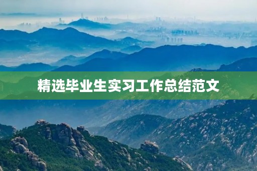 精选毕业生实习工作总结范文